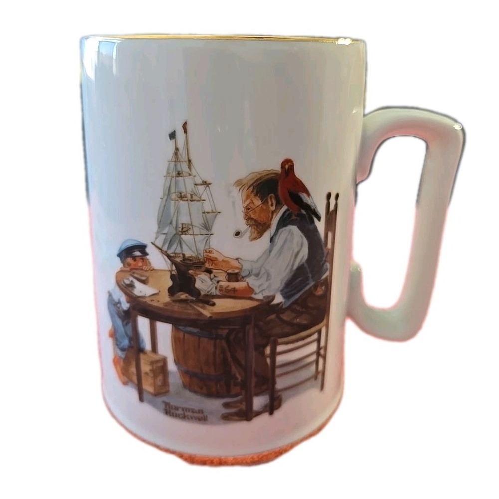 Norman Rockwell Vintage 1985 Porcelain Mug - For a Good Boy Coffee Tea Cup Drink